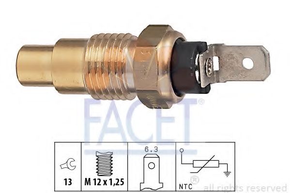 Датчик, температура охлаждающей жидкости; Датчик, температура охлаждающей жидкости; Датчик, температура охлаждающей жидкости FACET 7.3121