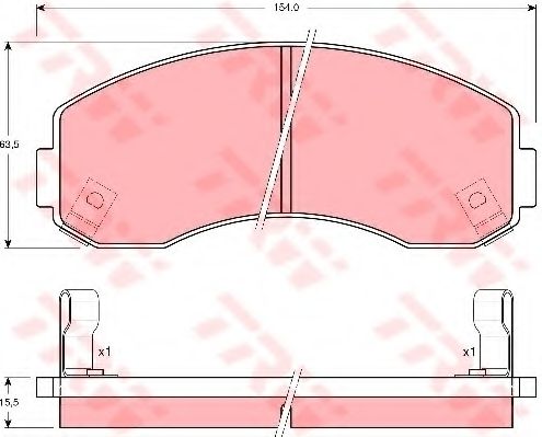 Комплект тормозных колодок, дисковый тормоз TRW GDB3145