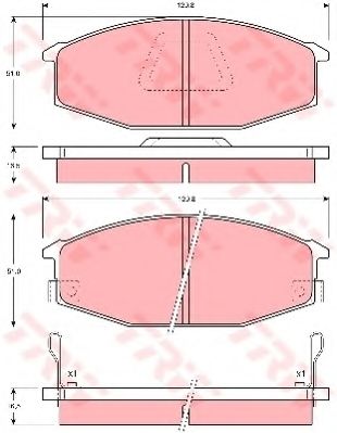 Комплект тормозных колодок, дисковый тормоз TRW 20971