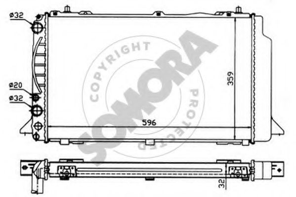 Радиатор, охлаждение двигателя SOMORA 021240