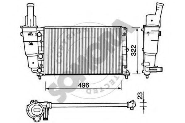 Радиатор, охлаждение двигателя SOMORA 081243