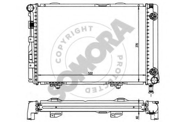 Радиатор, охлаждение двигателя SOMORA 170447
