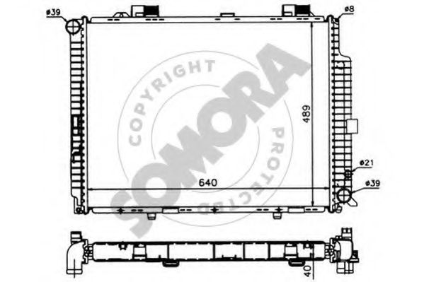 Радиатор, охлаждение двигателя SOMORA 170645