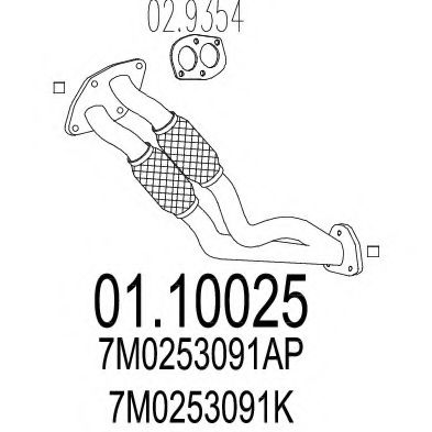 Труба выхлопного газа MTS 01.10025
