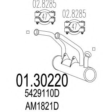 Предглушитель выхлопных газов CIA 13415