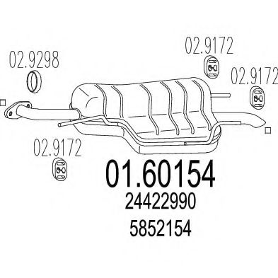 Глушитель выхлопных газов конечный MTS 01.60154