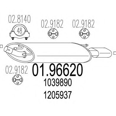 Глушитель выхлопных газов конечный CIA 14056
