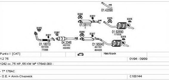 Система выпуска ОГ MTS C100144012855