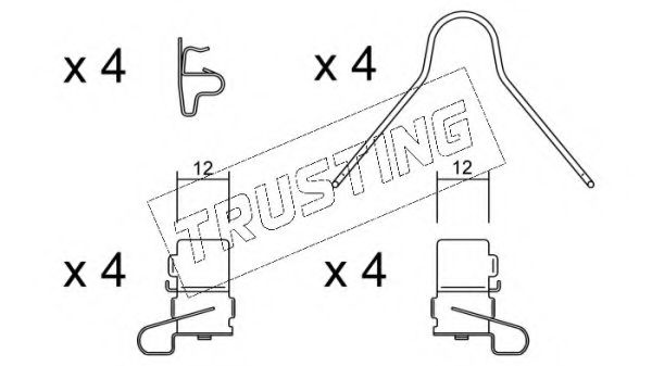 Комплектующие, колодки дискового тормоза TRUSTING KIT.062