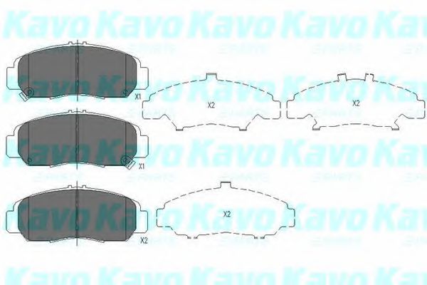 Комплект тормозных колодок, дисковый тормоз KAVO PARTS KBP-2047