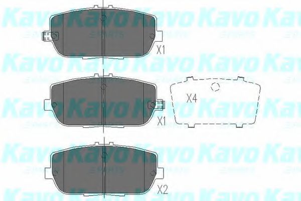 Комплект тормозных колодок, дисковый тормоз KAVO PARTS KBP-4551