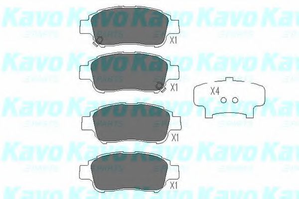 Комплект тормозных колодок, дисковый тормоз KAVO PARTS KBP-9008