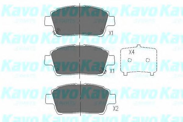 Комплект тормозных колодок, дисковый тормоз KAVO PARTS KBP-9009