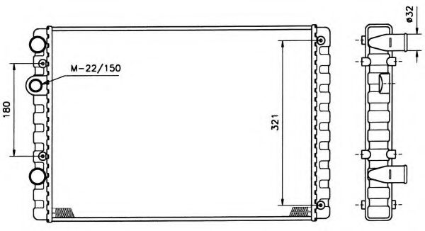 Радиатор, охлаждение двигателя NRF 509520