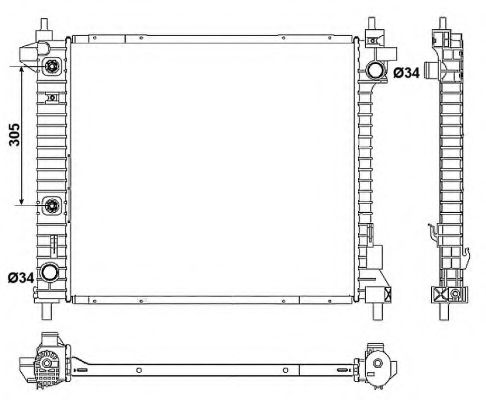 Радиатор, охлаждение двигателя NRF 53045