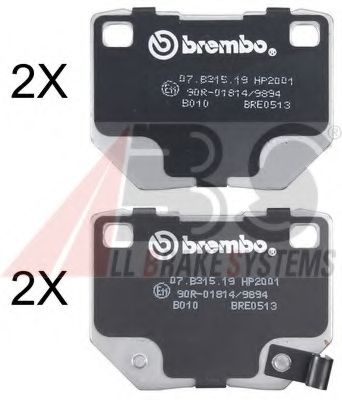 Комплект тормозных колодок, дисковый тормоз A.B.S. 36719S