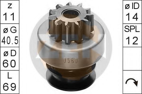 Привод с механизмом свободного хода, стартер ERA 225236