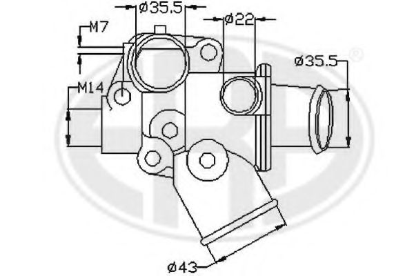 Термостат, охлаждающая жидкость ERA 350186