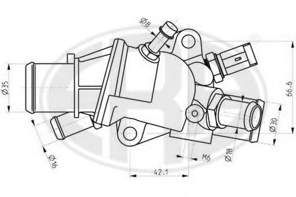 Термостат, охлаждающая жидкость ERA 350188