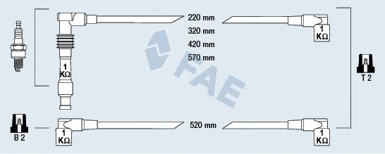Комплект проводов зажигания FAE 85090