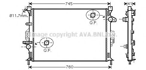 Радиатор, охлаждение двигателя AVA QUALITY COOLING FD2424