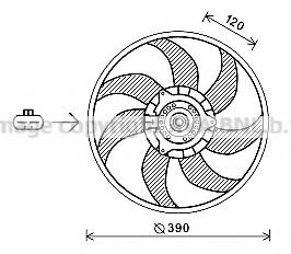 Вентилятор, охлаждение двигателя AVA QUALITY COOLING OL7652