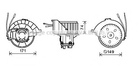 Электродвигатель, вентиляция салона AVA QUALITY COOLING OL8628