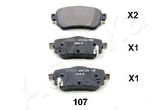 Комплект тормозных колодок, дисковый тормоз ASHIKA 51-01-107