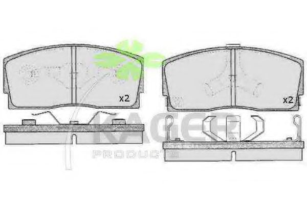 Комплект тормозных колодок, дисковый тормоз KAGER 35-0269