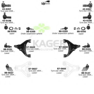 Подвеска колеса KAGER 800757