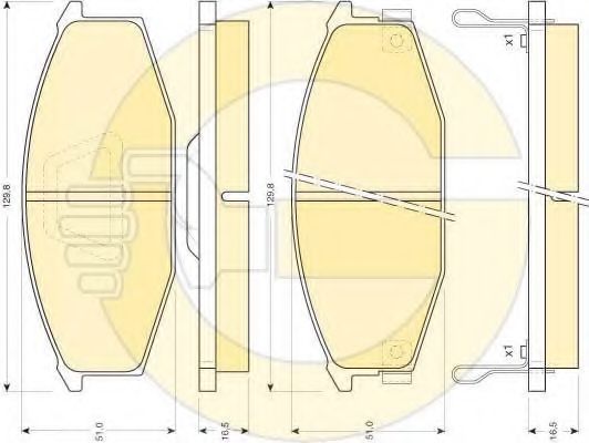 Комплект тормозных колодок, дисковый тормоз GIRLING 6103699