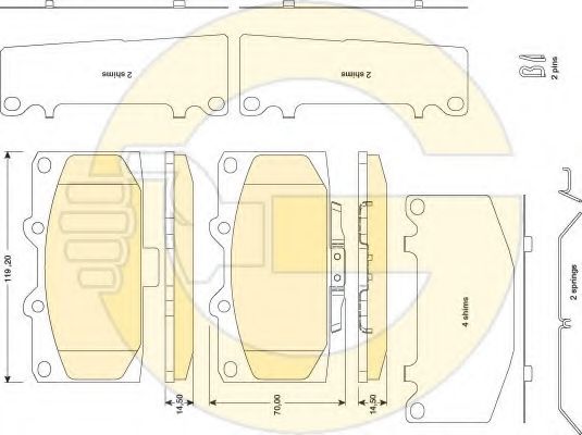 Комплект тормозных колодок, дисковый тормоз GIRLING 6134709