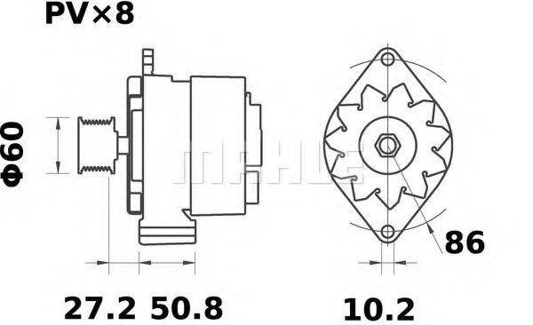 Генератор MAHLE ORIGINAL MG 483