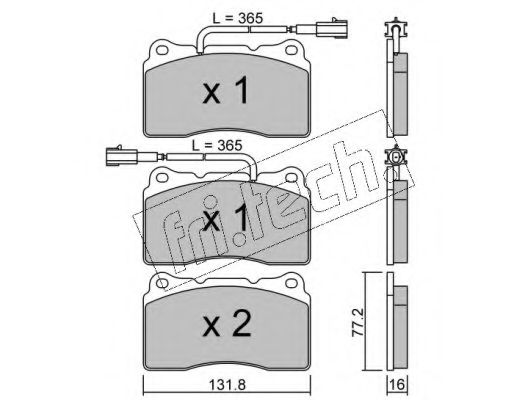 Комплект тормозных колодок, дисковый тормоз fri.tech. 297.4