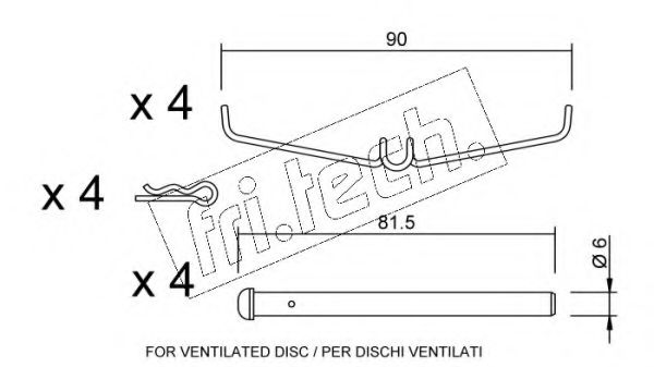 Комплектующие, колодки дискового тормоза fri.tech. KIT.071