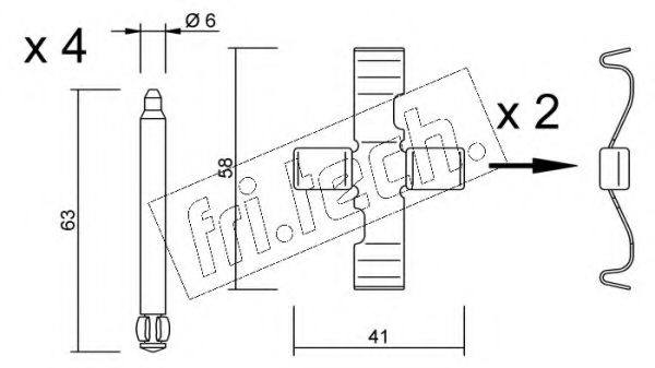 Комплектующие, колодки дискового тормоза fri.tech. KIT.078