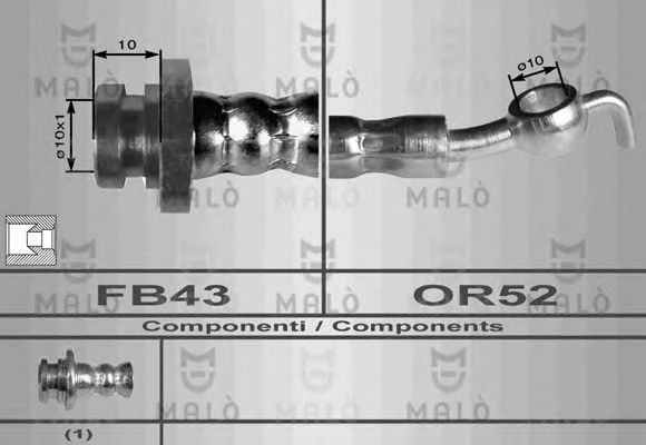 Тормозной шланг MALÒ 80099