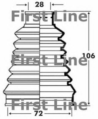 Пыльник, приводной вал FIRST LINE FCB6072