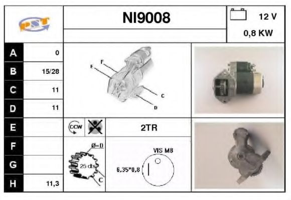 Стартер SNRA NI9008