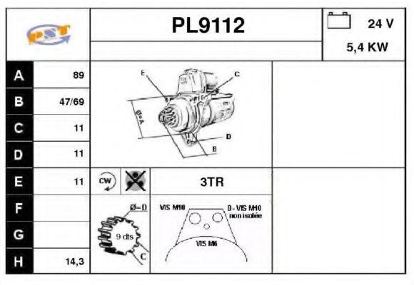 Стартер SNRA PL9112
