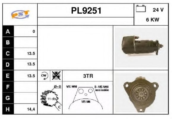 Стартер SNRA PL9251