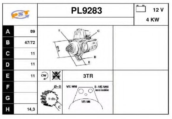 Стартер SNRA PL9283
