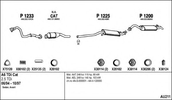 Система выпуска ОГ FENNO AU211
