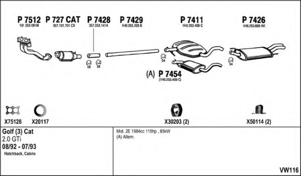 Система выпуска ОГ FENNO VW116