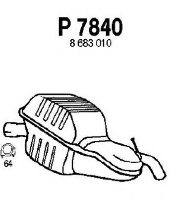 Глушитель выхлопных газов конечный FENNO P7840