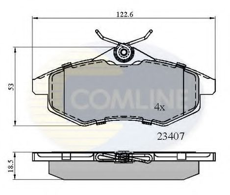 Комплект тормозных колодок, дисковый тормоз COMLINE CBP01145