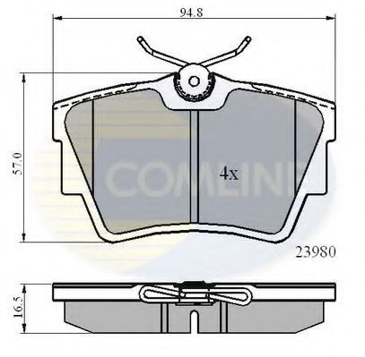 Комплект тормозных колодок, дисковый тормоз COMLINE CBP0874