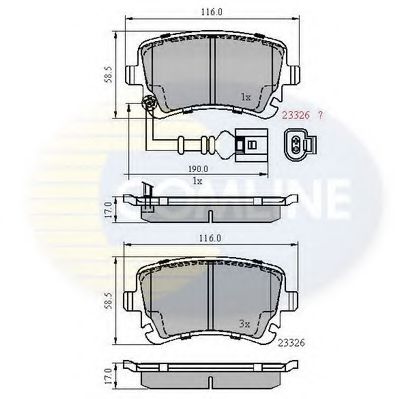 Комплект тормозных колодок, дисковый тормоз COMLINE CBP11313