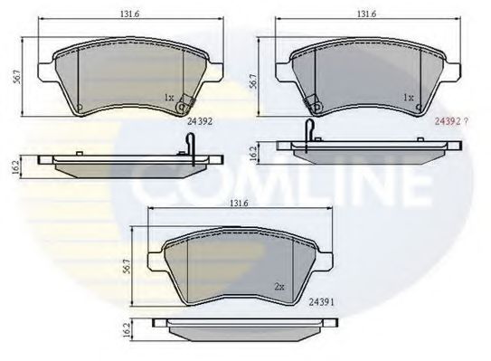 Комплект тормозных колодок, дисковый тормоз COMLINE CBP31513