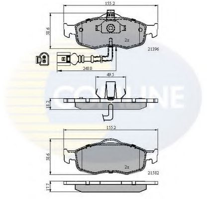 Комплект тормозных колодок, дисковый тормоз COMLINE CBP1514